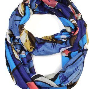 Spring Fashion Mixed Color Oil Paint Versatile Infinity Head Wrap Scarves